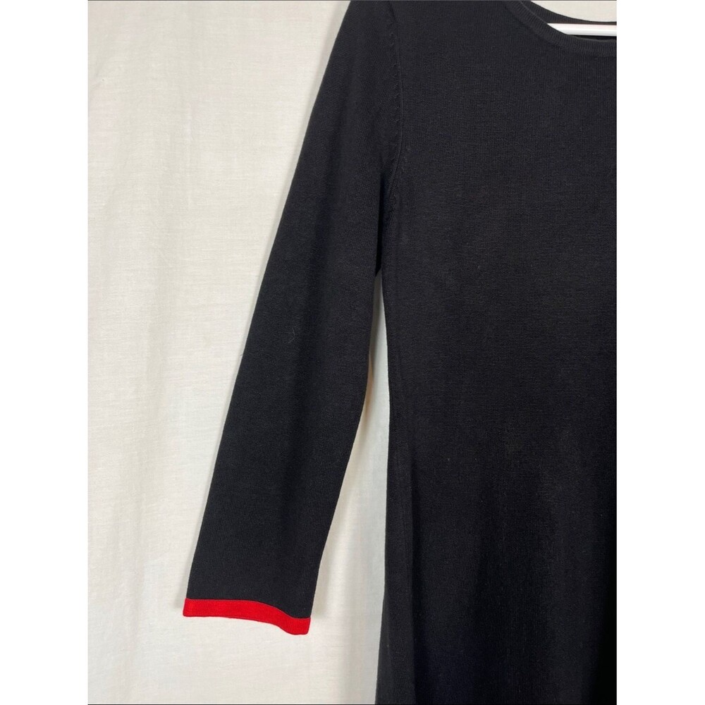 JH Black Midi A Line Dress with Red and White Stripes - Picture 2 of 7